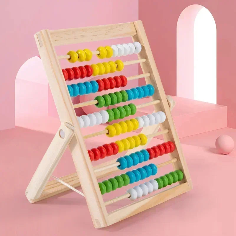 Boulier Montessori en Bois – 100 Perles | Jeu Éducatif de Comptage & Calcul