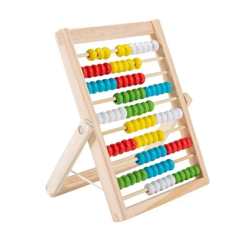 Boulier Montessori en Bois – 100 Perles | Jeu Éducatif de Comptage & Calcul