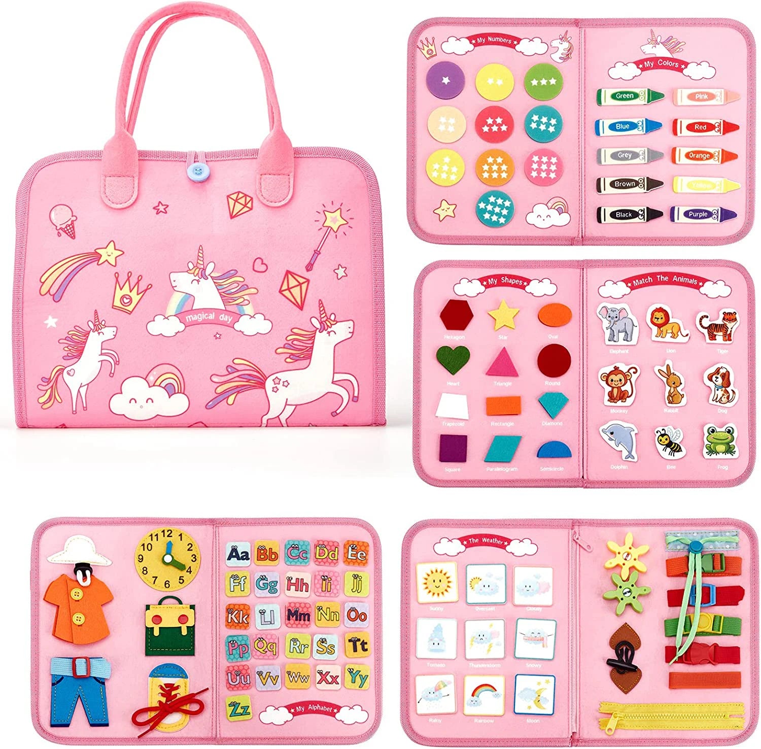 Tableau d'activité Montessori pour bébé Petit Trésor, jouet sensoriel éducatif pour développer motricité fine dès 1 an