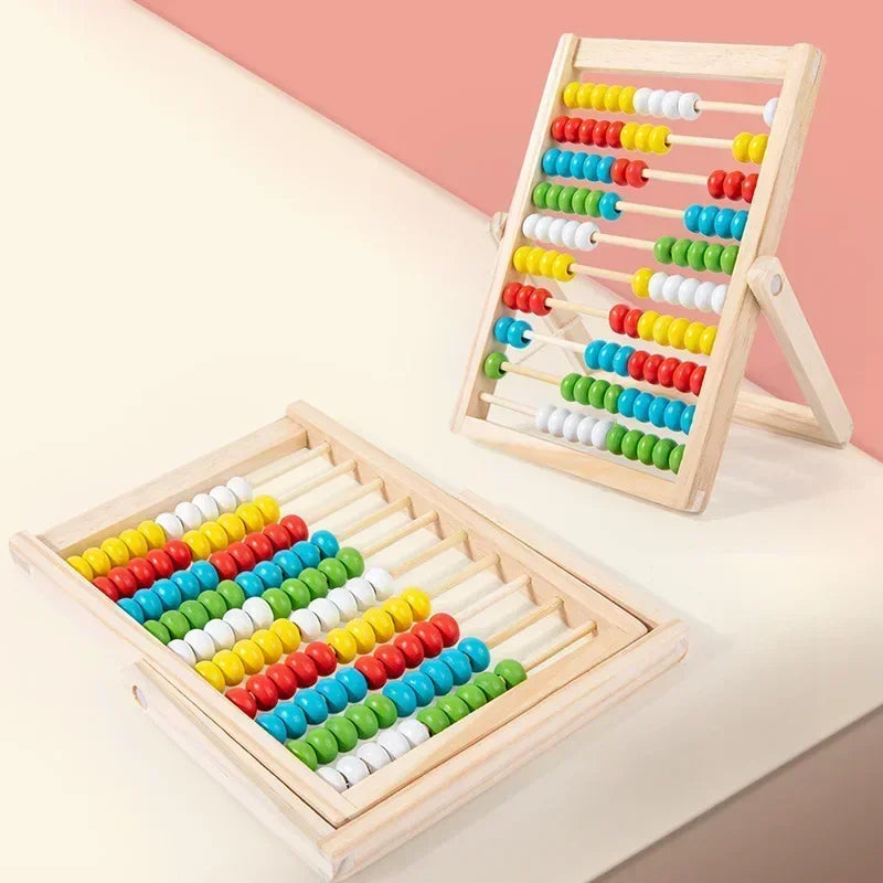 Boulier Montessori en Bois – 100 Perles | Jeu Éducatif de Comptage & Calcul
