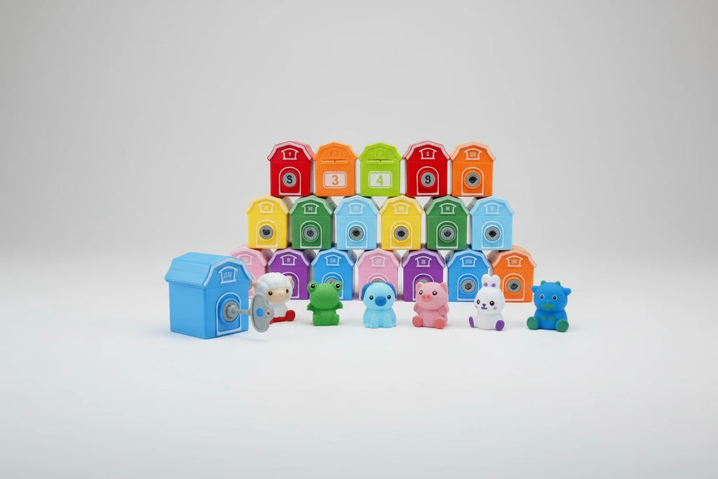 Train Montessori Ferme – Jeu Éducatif en Bois | Apprentissage des Chiffres, Tri, Association et Motricité Fine dès 3 Ans