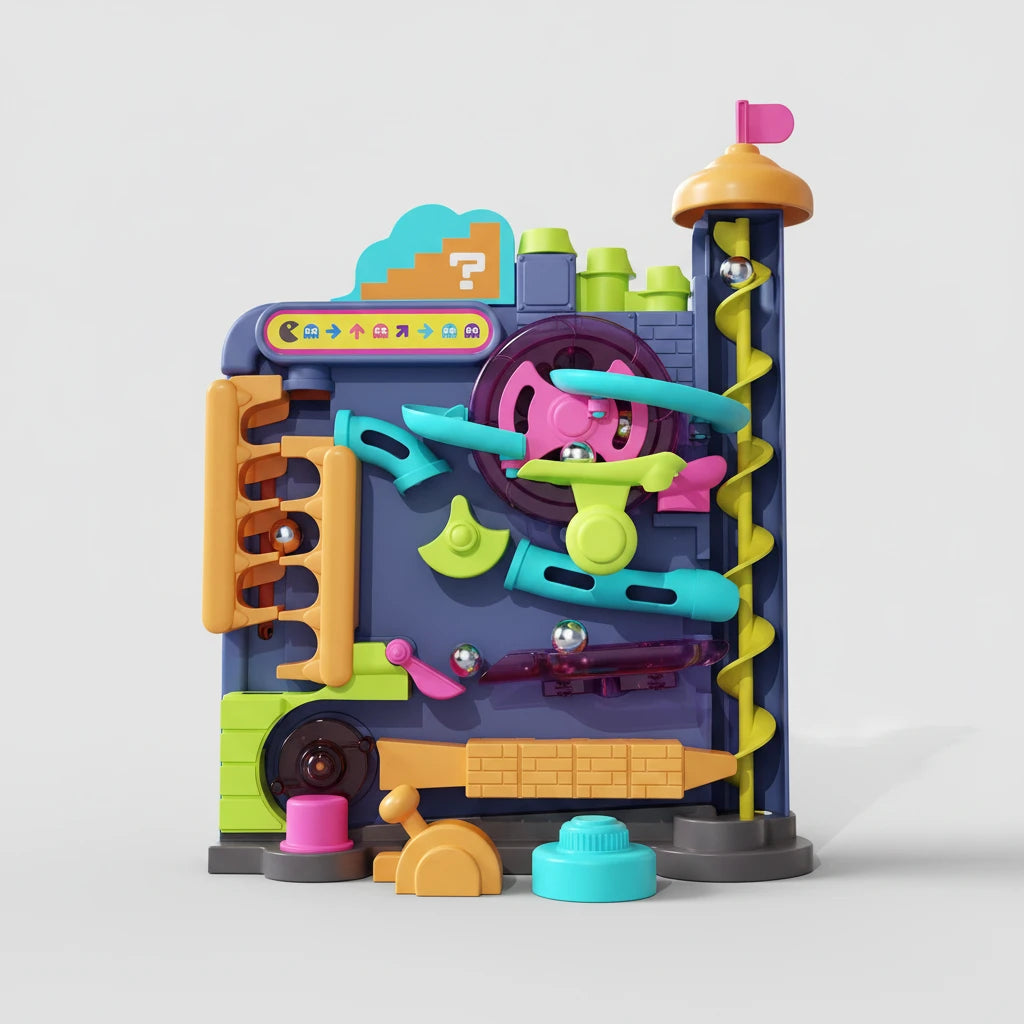 Circuit Montessori à Billes – Jeu de Pistes Interactif | Jouet Éducatif pour Développer la Logique et la Motricité