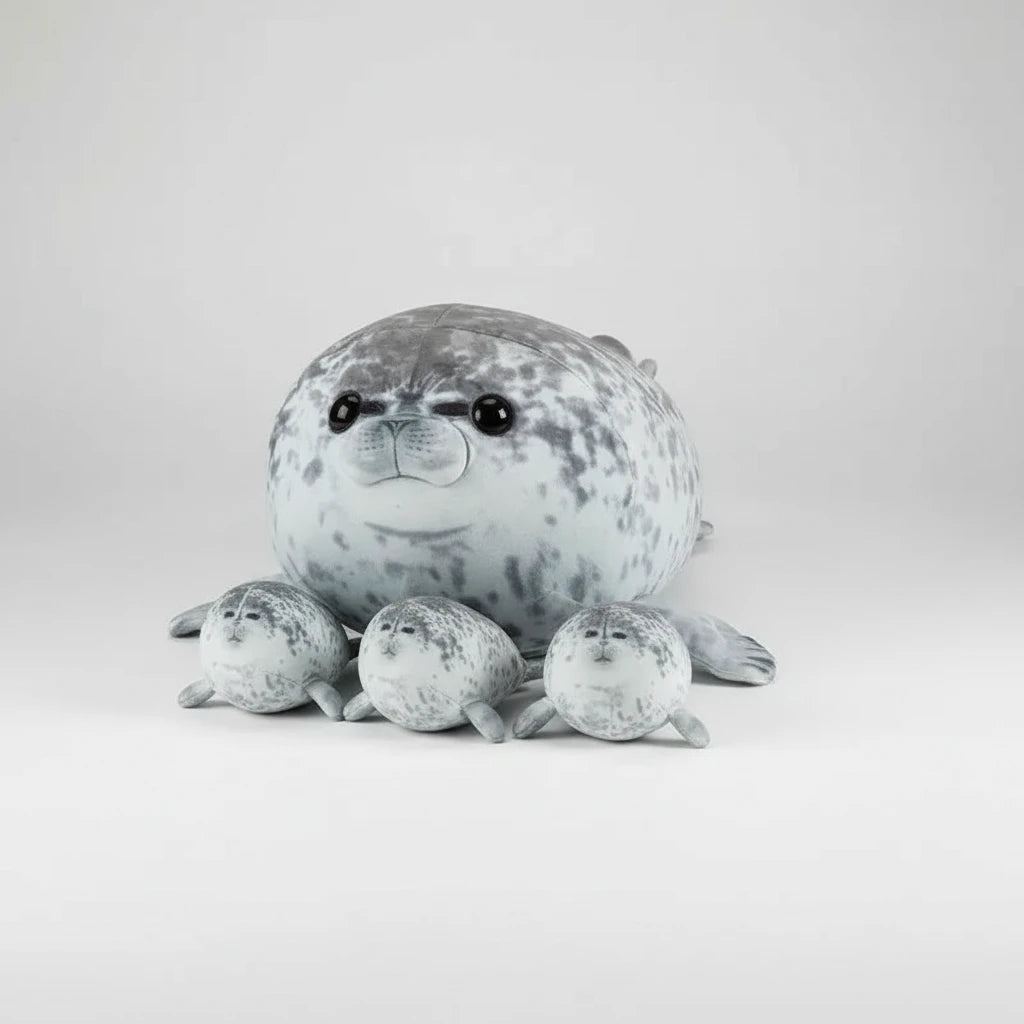 Peluche Phoque Maman &amp; Bébé 40 cm – 5 Peluches Cachées | Cadeau Doux et Original pour Enfants