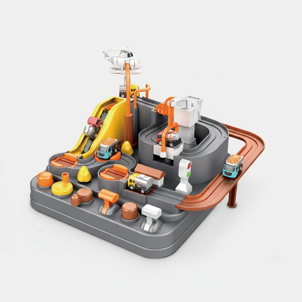 Circuit d'Aventure Interactif avec Train & Fusée – Jouet Éducatif de Coordination et Réflexion pour Enfants