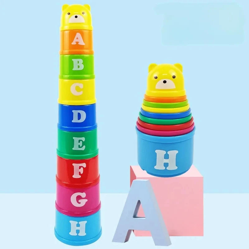 Jeu d'Empilage de Gobelets pour Enfants – Jeu de Rapidité, Réflexes et Coordination – Puzzle Éducatif Montessori