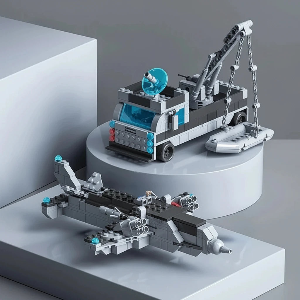 Navire de Construction 6-en-1 – Grand Modèle de 65 cm | Kit de Blocs de Construction Créatif