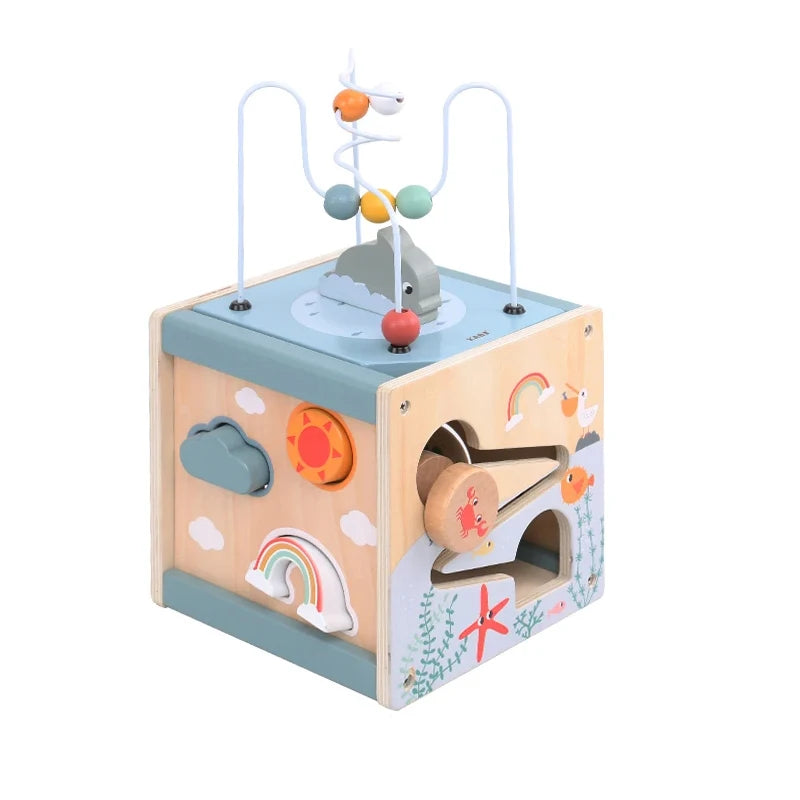Cube d'Activités Montessori 5 en 1 en Bois | Jouet d'Éveil Éducatif Dès 1 An