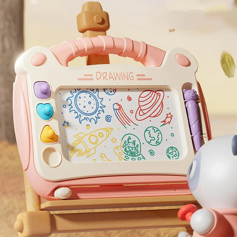 Tableau de dessin magnétique pour enfants | Ardoise magique Montessori | Tablette d'écriture et de dessin réutilisable | Jouet éducatif avec puzzle | Cadeau pour bébés, tout-petits et enfants