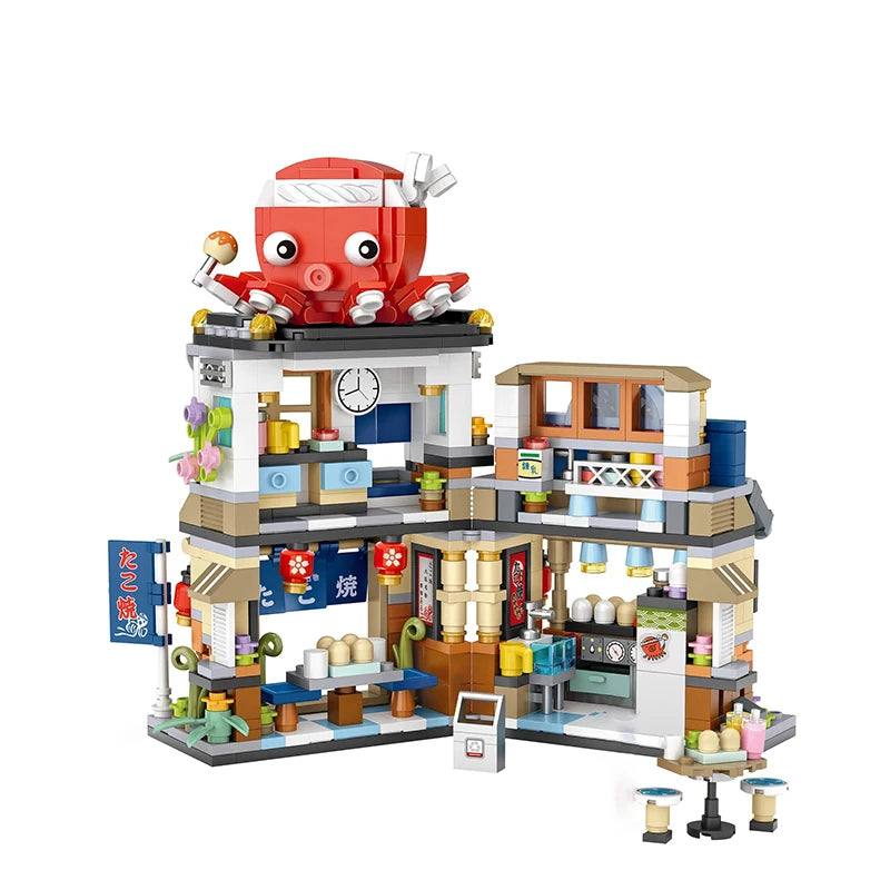 Mini Boutique Japonaise à Construire – Série Street View | Kit de Blocs de Construction pour Enfants &amp; Collectionneurs
