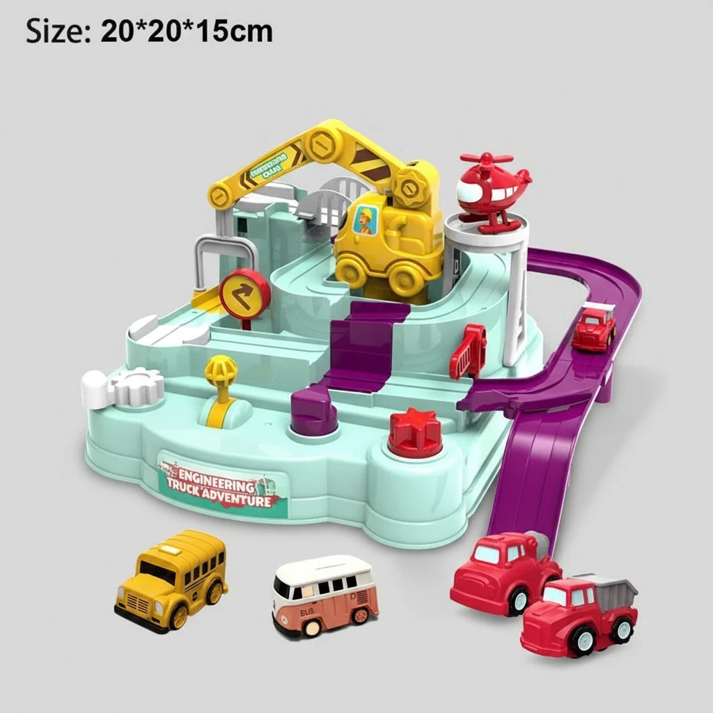 Circuit d'Aventure Interactif avec Train & Fusée – Jouet Éducatif de Coordination et Réflexion pour Enfants