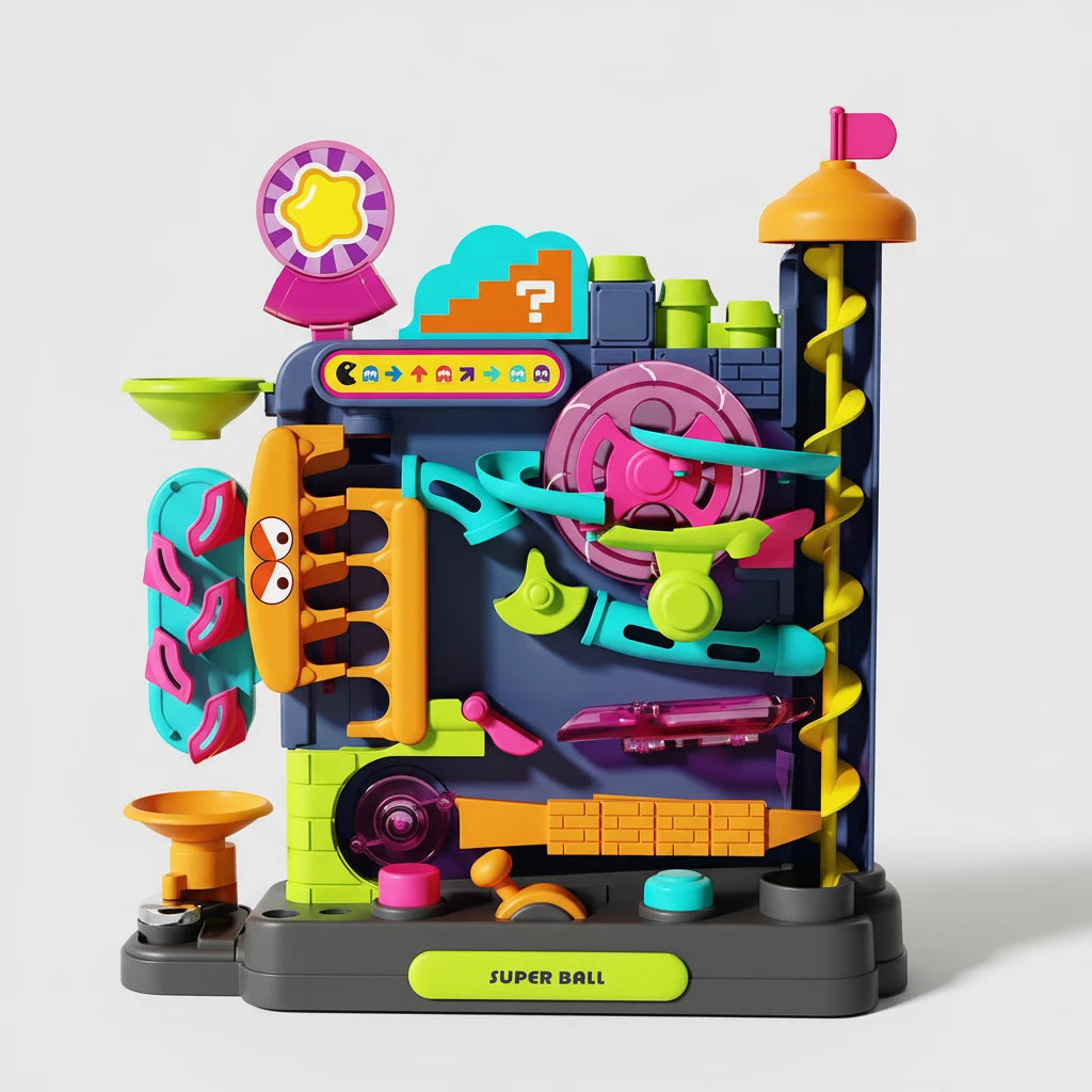 Circuit Montessori à Billes – Jeu de Pistes Interactif | Jouet Éducatif pour Développer la Logique et la Motricité
