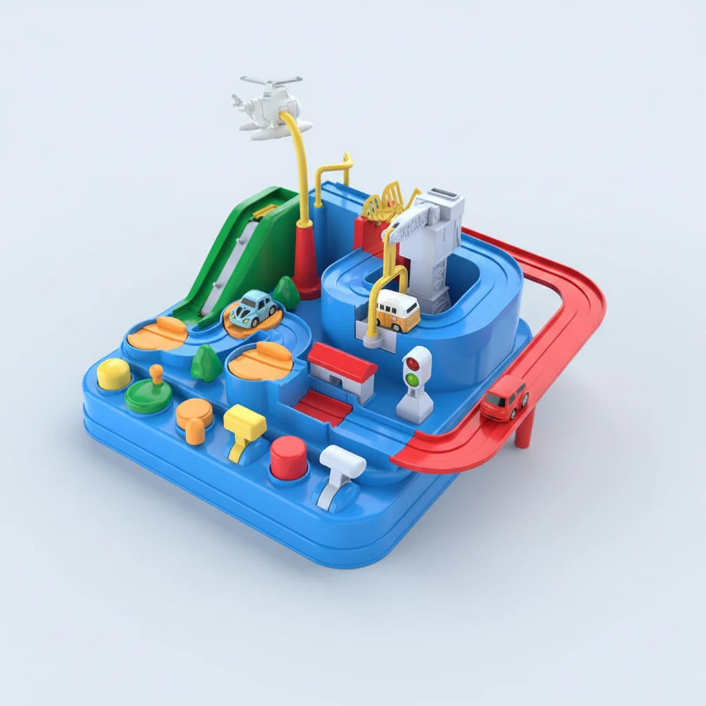 Circuit d'Aventure Interactif avec Train & Fusée – Jouet Éducatif de Coordination et Réflexion pour Enfants