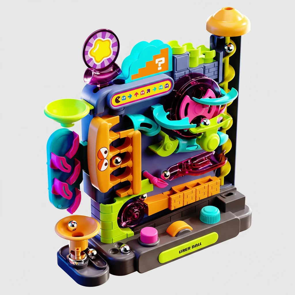 Circuit Montessori à Billes – Jeu de Pistes Interactif | Jouet Éducatif pour Développer la Logique et la Motricité