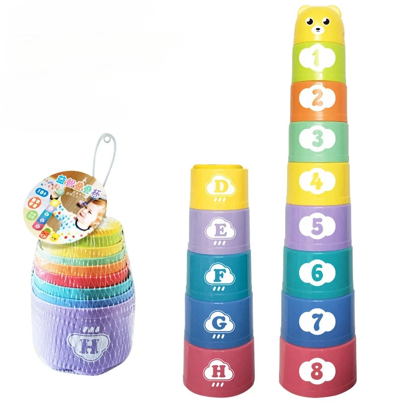 Jeu d'Empilage de Gobelets pour Enfants – Jeu de Rapidité, Réflexes et Coordination – Puzzle Éducatif Montessori
