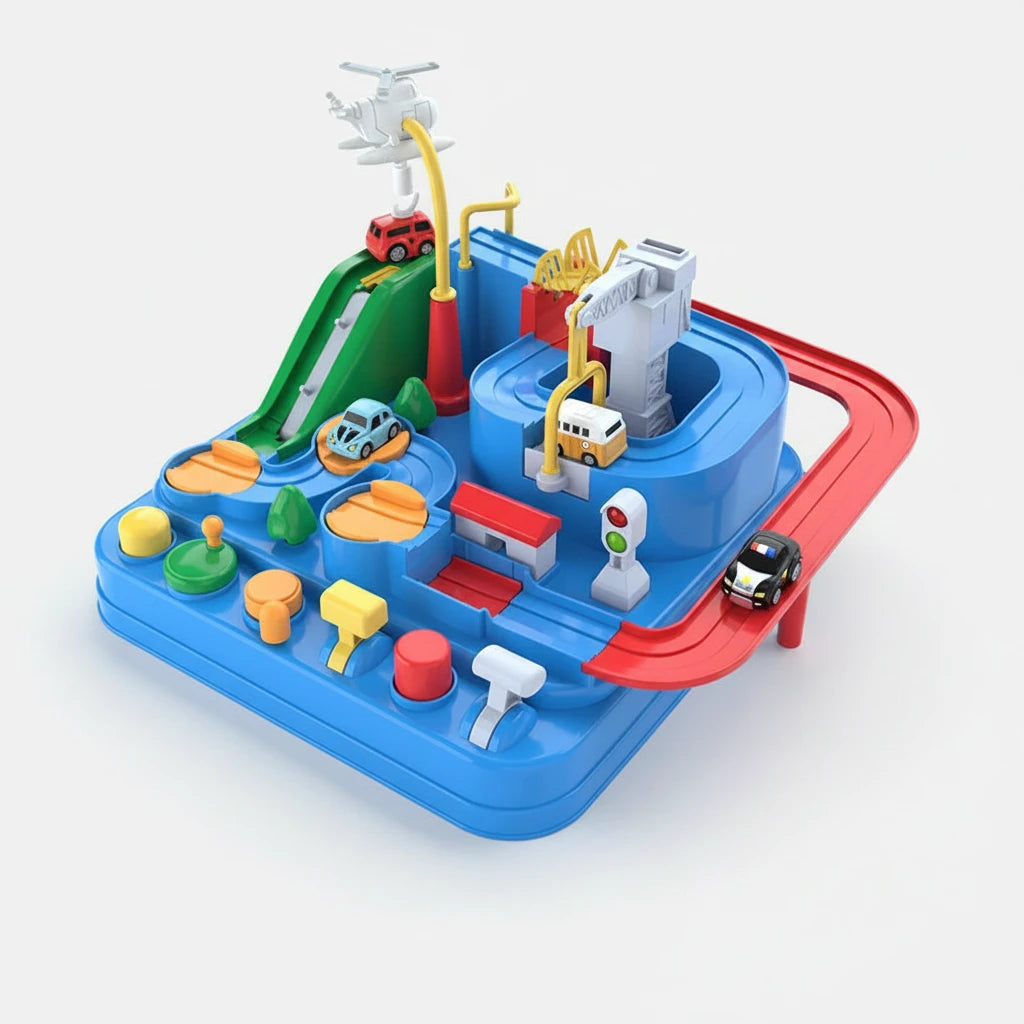 Circuit d'Aventure Interactif avec Train & Fusée – Jouet Éducatif de Coordination et Réflexion pour Enfants