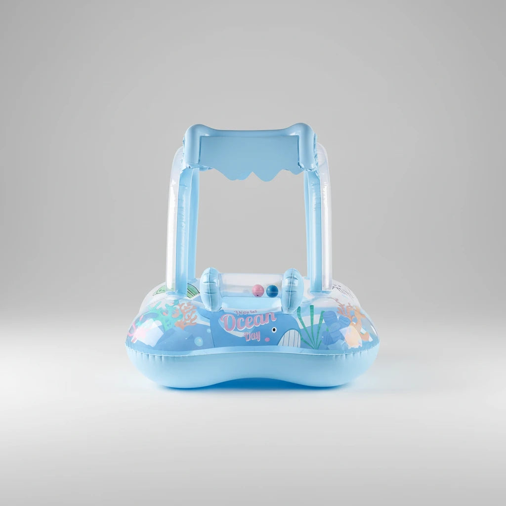 Bouée de Piscine Bébé avec Pare-Soleil – Flotteur Enfant avec Auvent