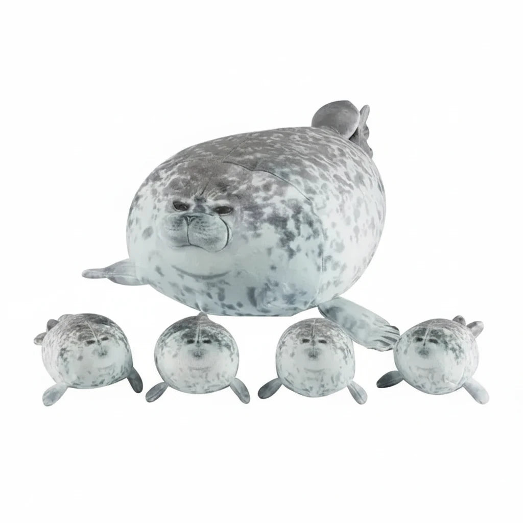 Peluche Phoque Maman &amp; Bébé 40 cm – 5 Peluches Cachées | Cadeau Doux et Original pour Enfants