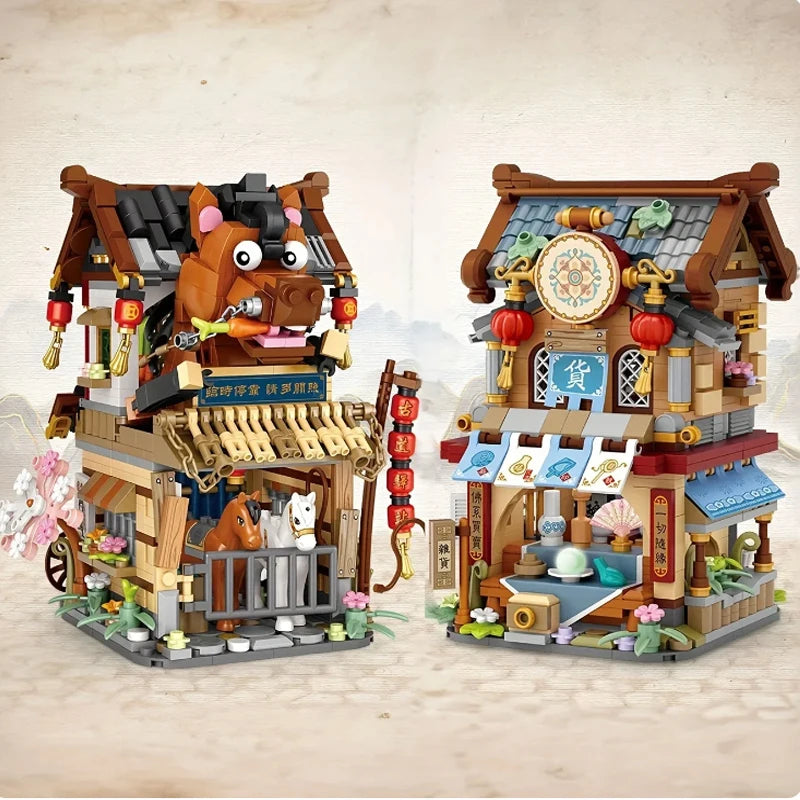 Mini Boutique Japonaise à Construire – Série Street View | Kit de Blocs de Construction pour Enfants &amp; Collectionneurs