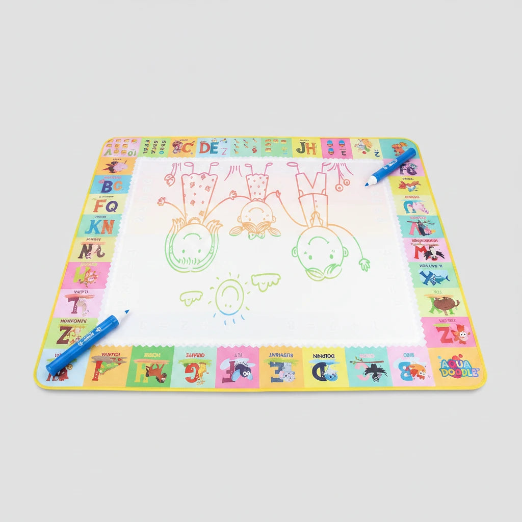 Tapis de Dessin Magique à Eau 100 × 80 cm – Tableau Montessori Réutilisable avec Stylos Magiques