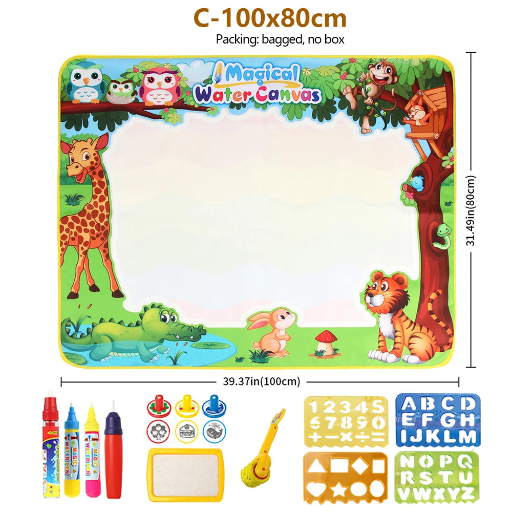 Tapis de Dessin Magique à Eau XXL 100 × 80 cm | Réutilisable, Sans Taches | Dès 3 Ans
