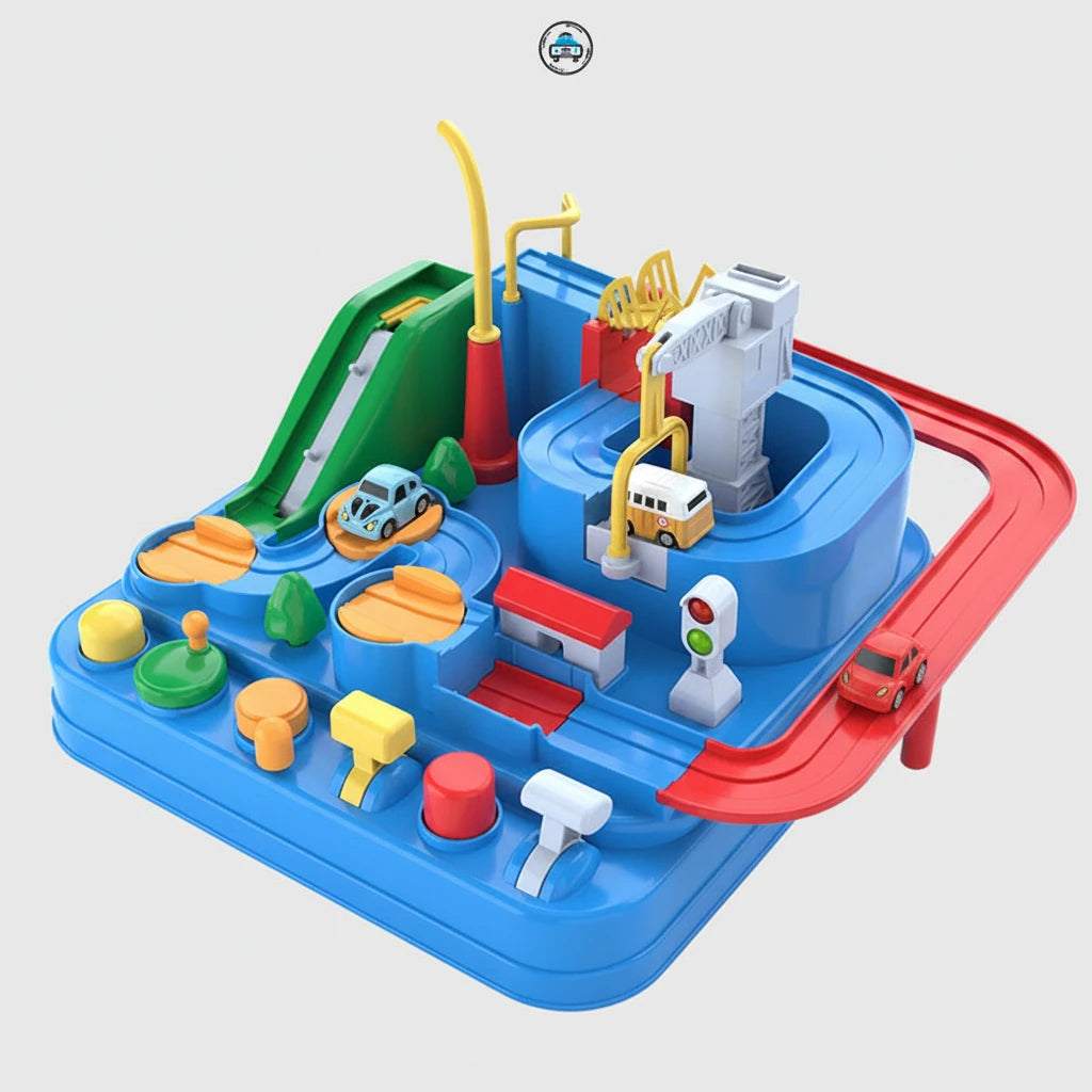 Circuit d'Aventure Interactif avec Train & Fusée – Jouet Éducatif de Coordination et Réflexion pour Enfants