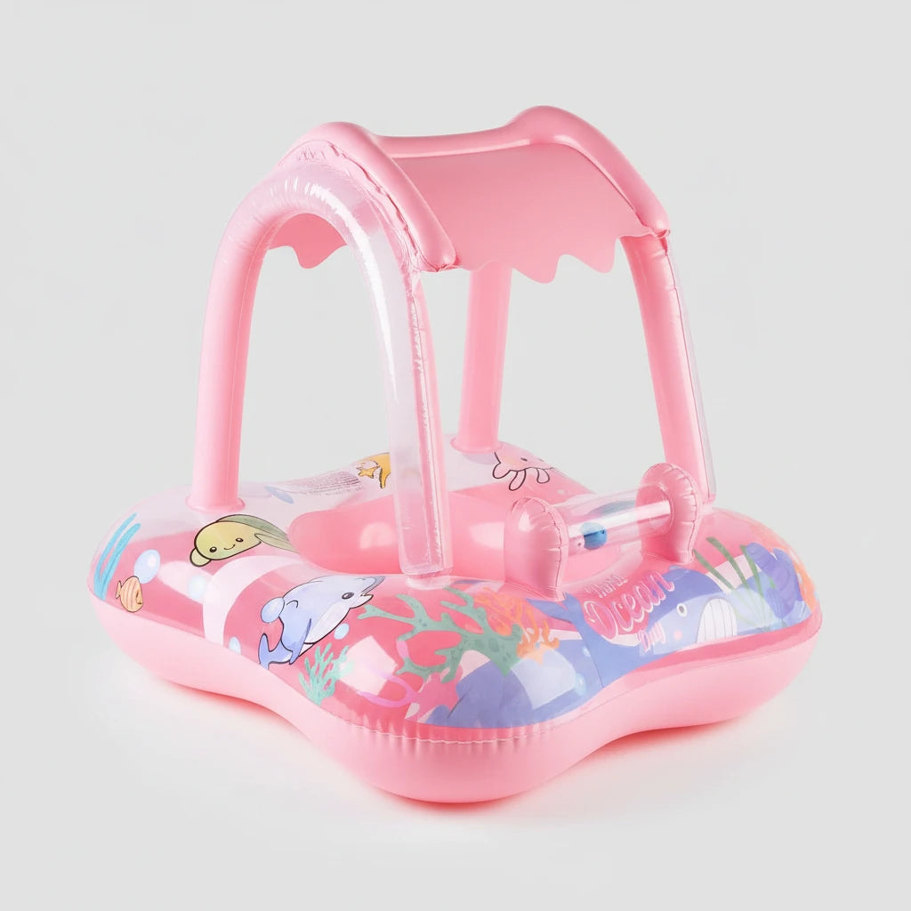 Bouée de Piscine Bébé avec Pare-Soleil – Flotteur Enfant avec Auvent